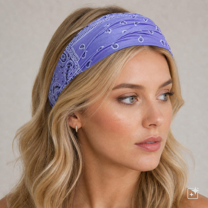 Wide, stretchy headband – paisley bandana
