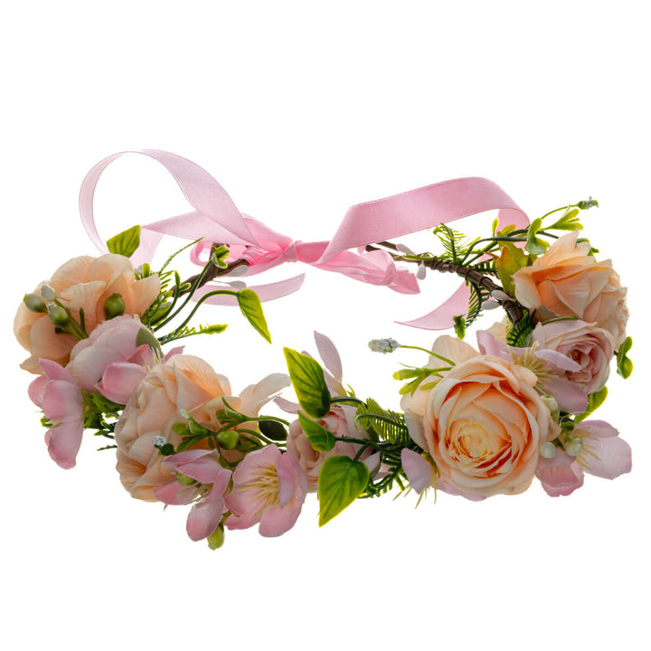Romantic light pink flower wreath