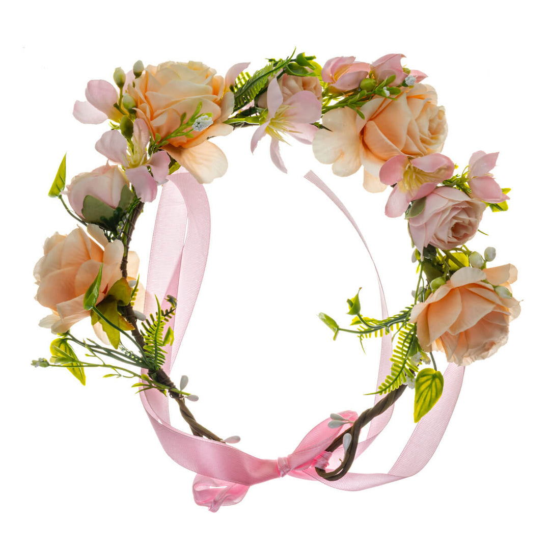 Romantic light pink flower wreath