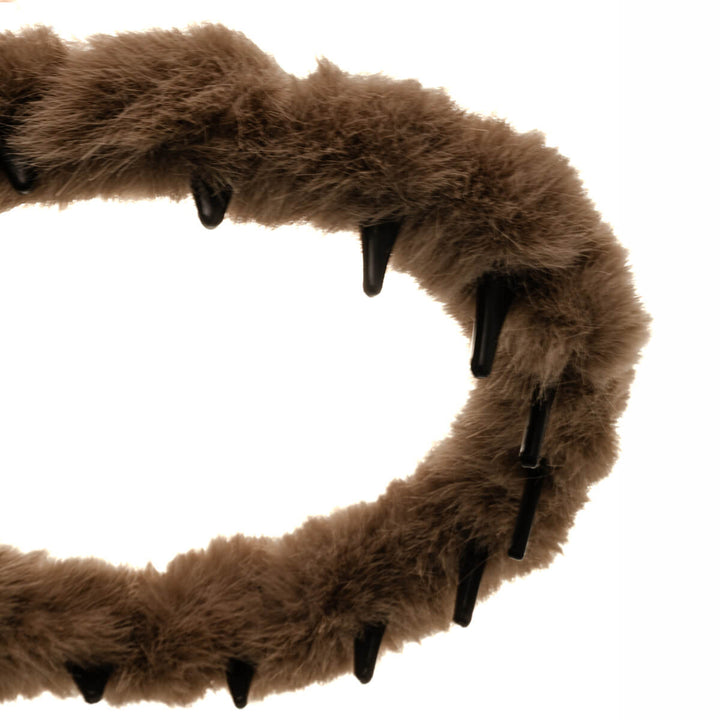 Faux fur decorated plastic hair clip