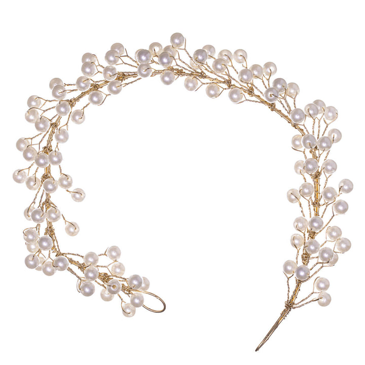 Generously shaped pearl hair accessory, 27 cm