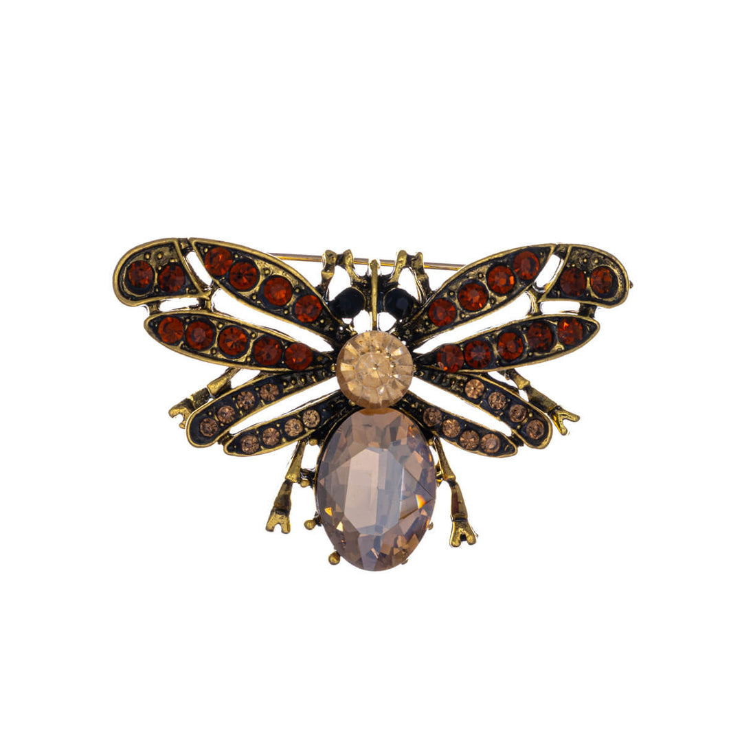 Sparkling insect brooch