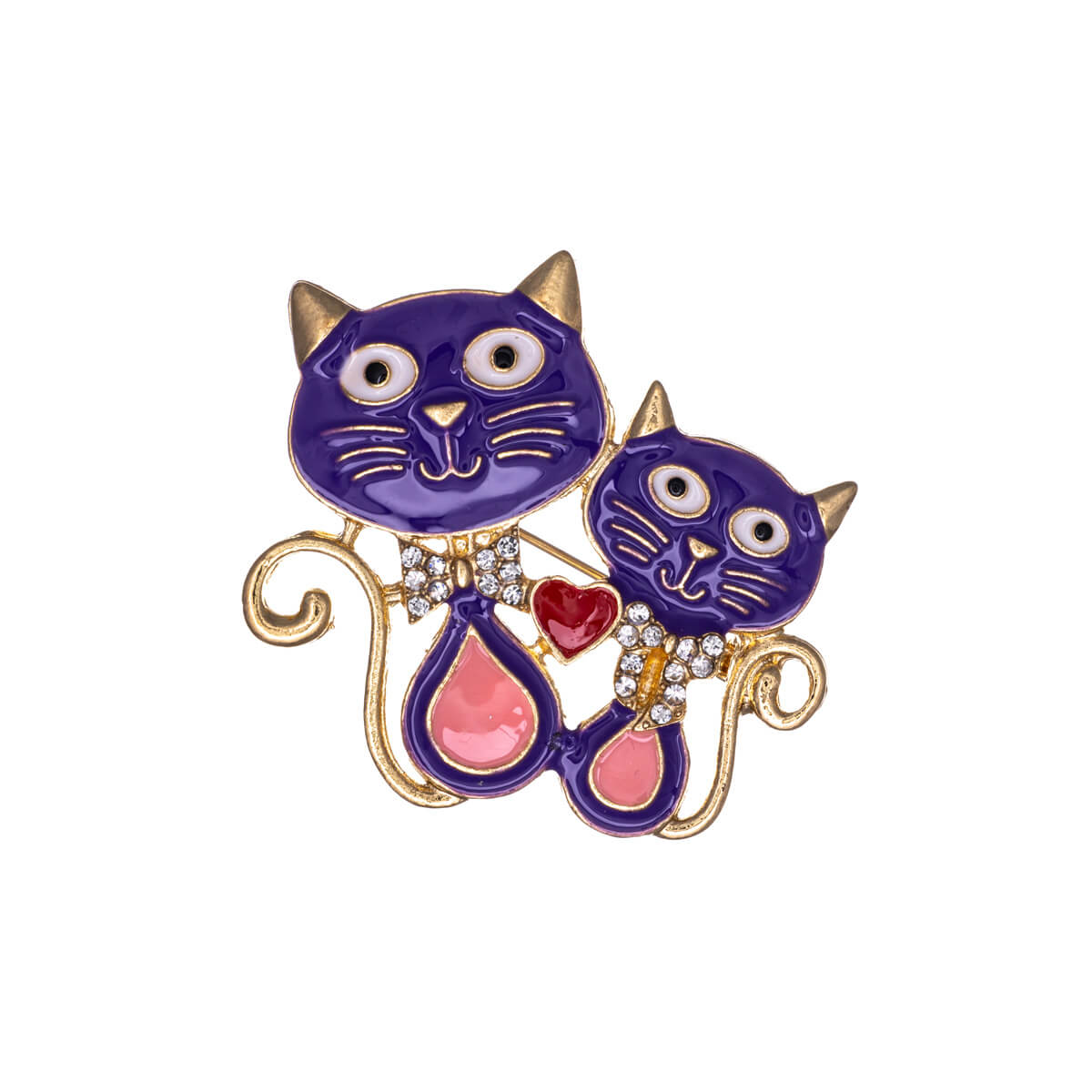 Two cats brooch