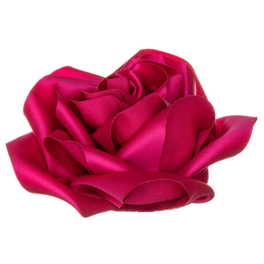 Satin rose hair flower and Flower brooch 11cm