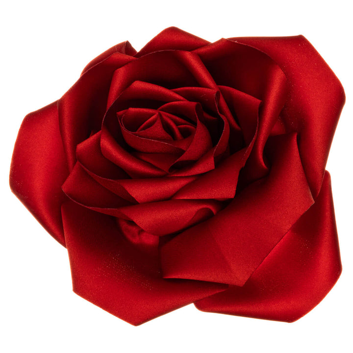 Satin rose hair flower and Flower brooch 11cm
