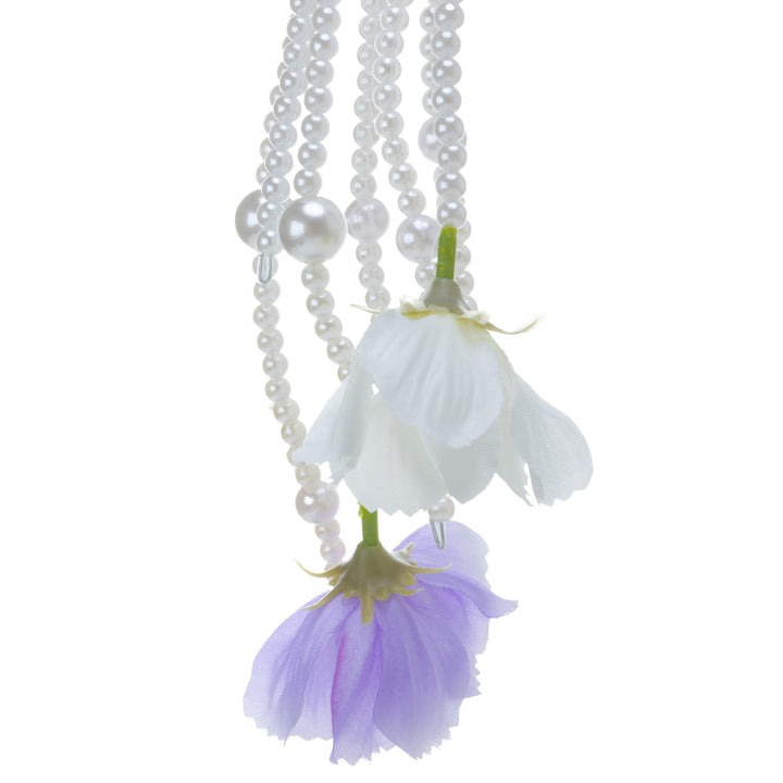 Helmikaari bridal bouquet – white and purple artificial flowers