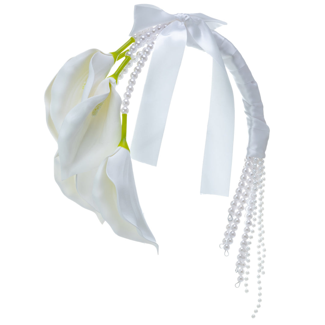 Kalla bridal bouquet with a satin handle – white artificial flower