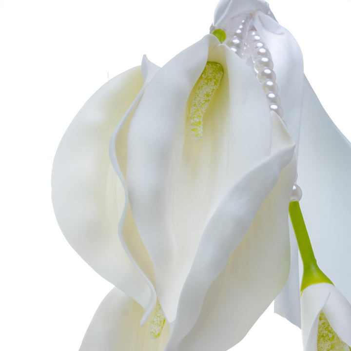 Kalla bridal bouquet with a satin handle – white artificial flower