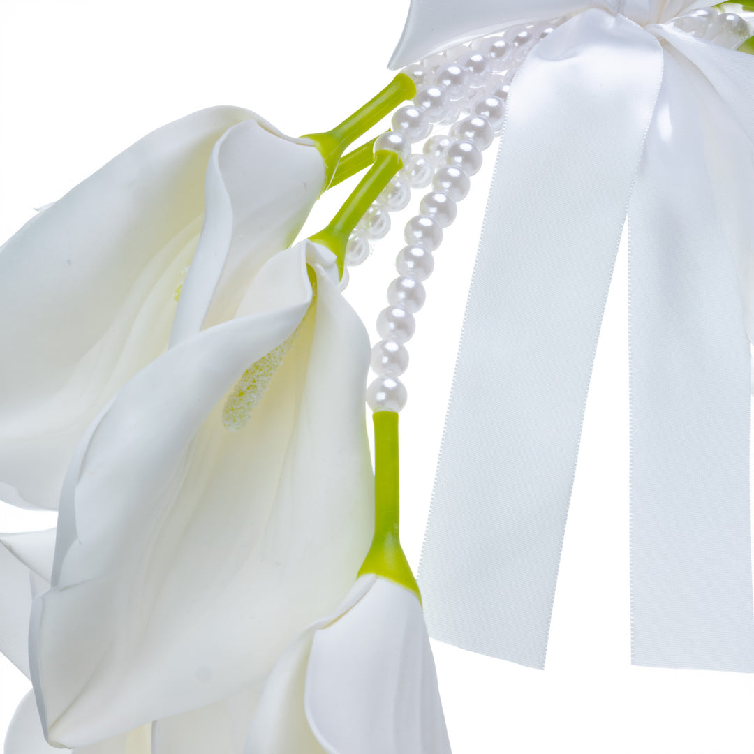 Kalla bridal bouquet with a satin handle – white artificial flower