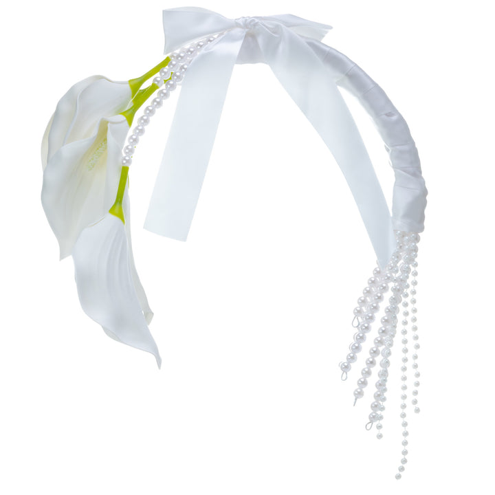 Kalla bridal bouquet with a satin handle – white artificial flower
