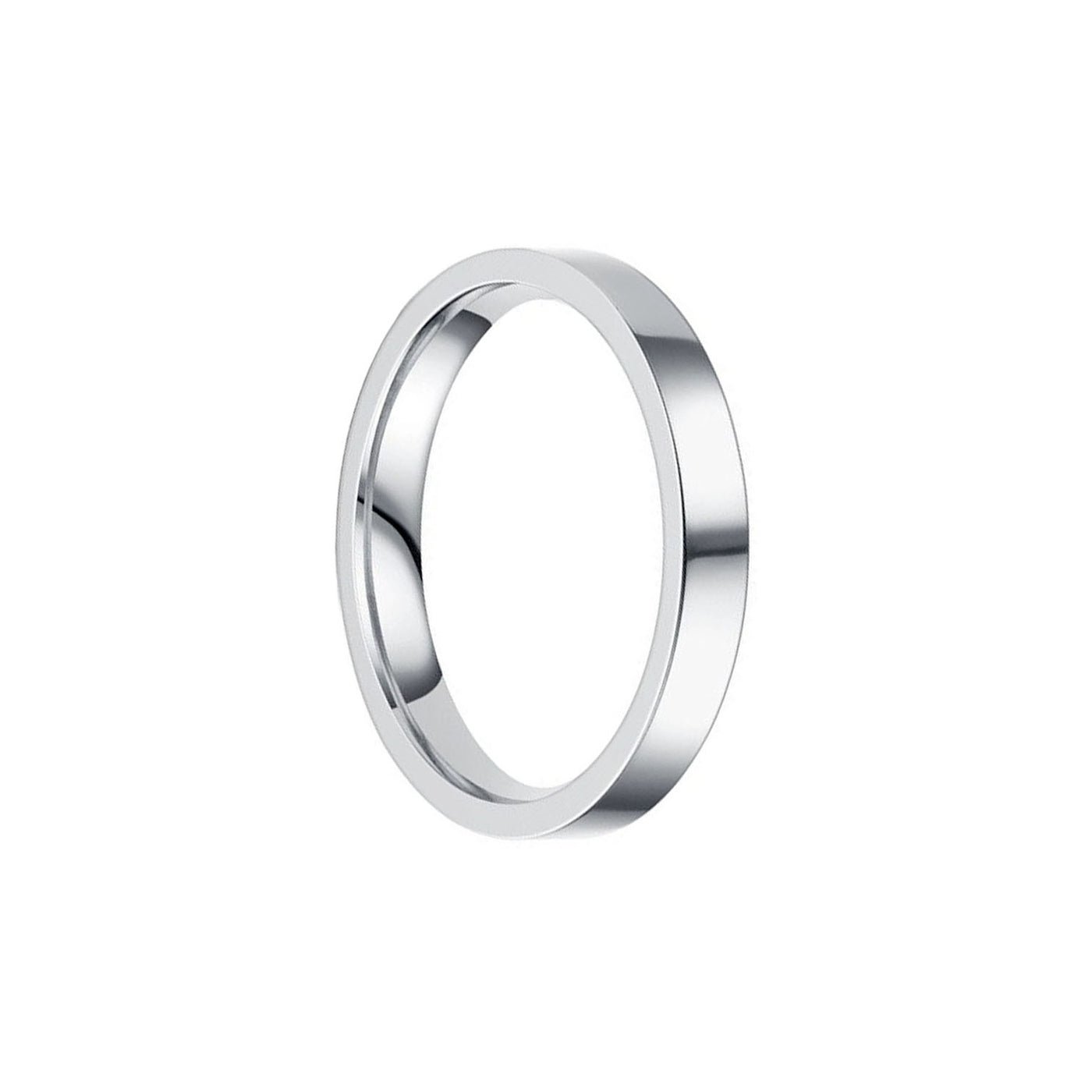 Flat shiny steel ring 4mm