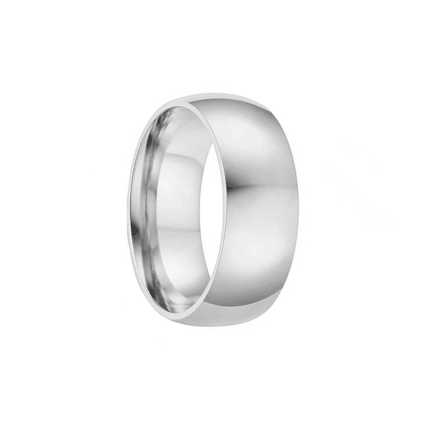 Curved brushed steel ring 8mm