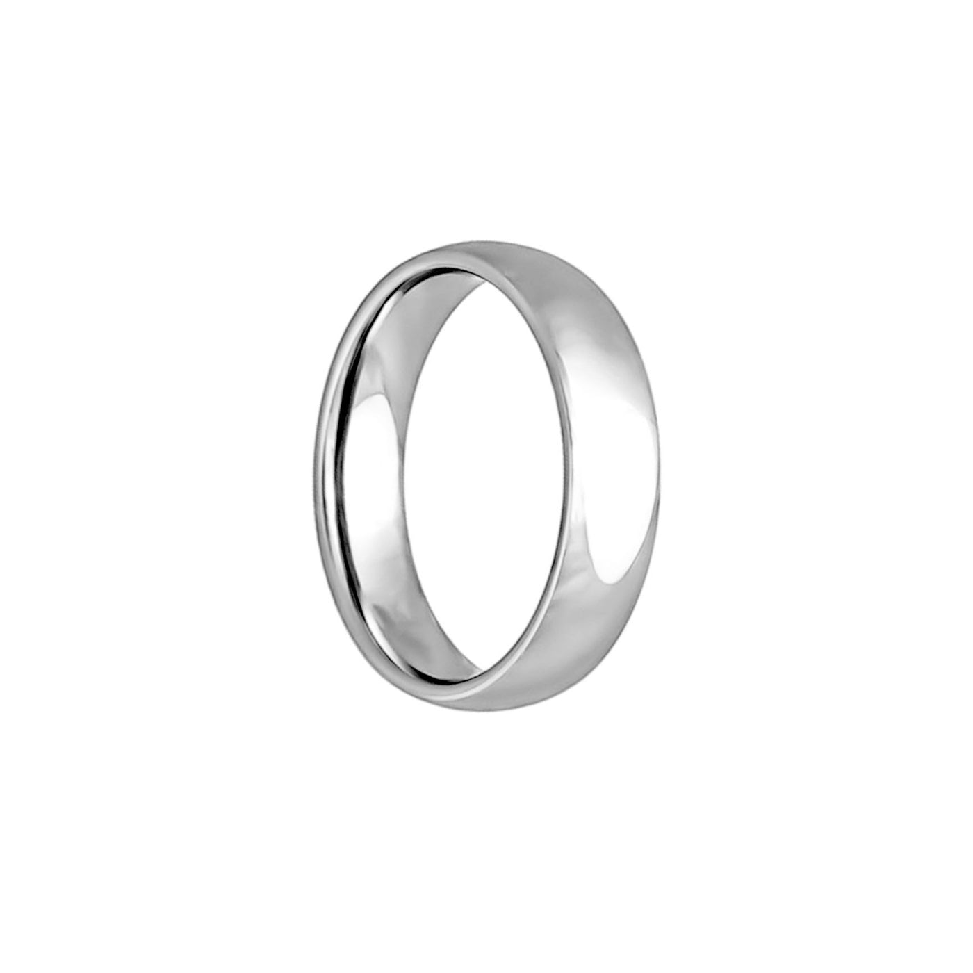 Shiny curved steel ring 6mm