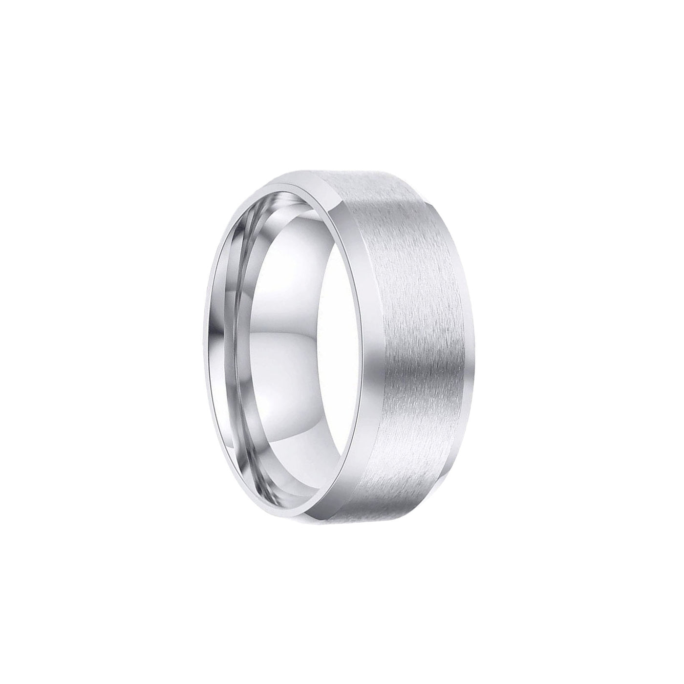 Steel brushed ring 8mm