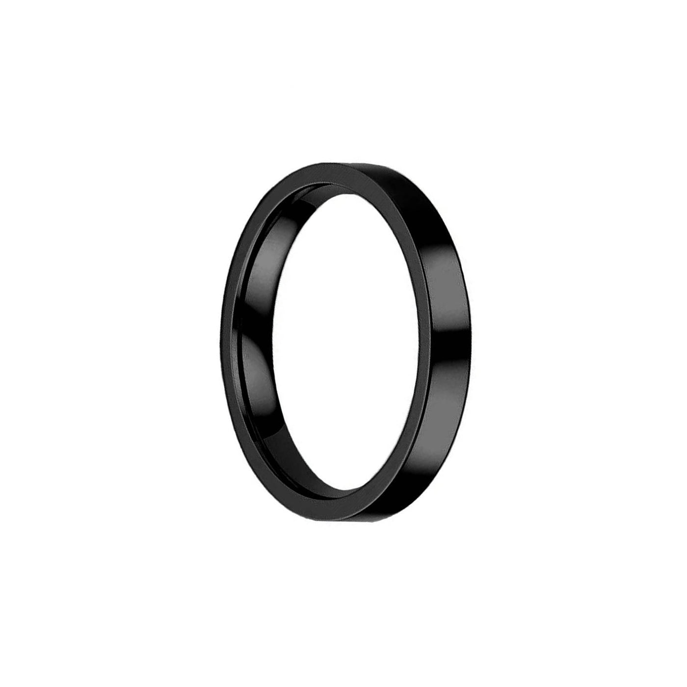 Black flat steel ring 4mm
