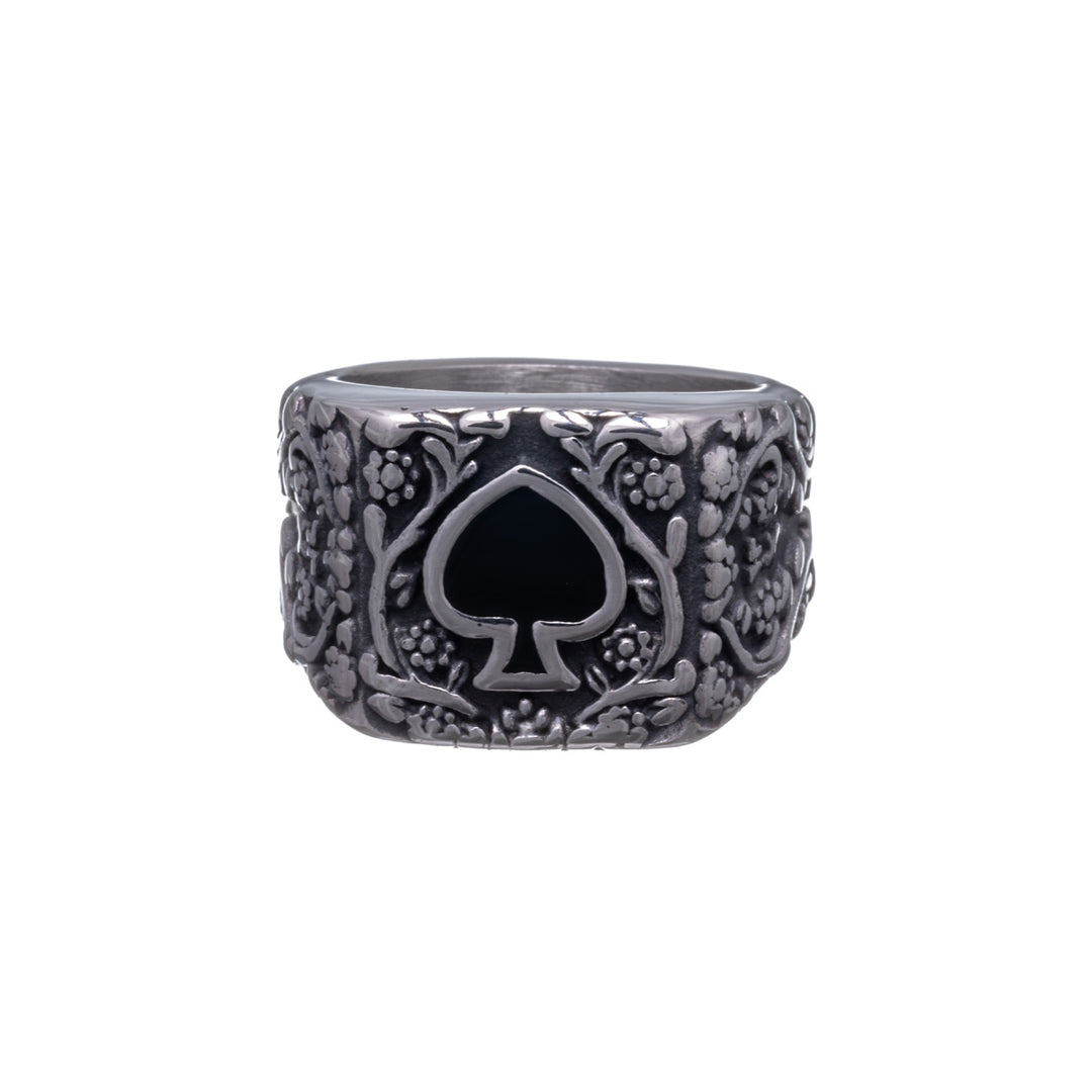 Ace of spades wedding ring steel ring (Steel 316L)