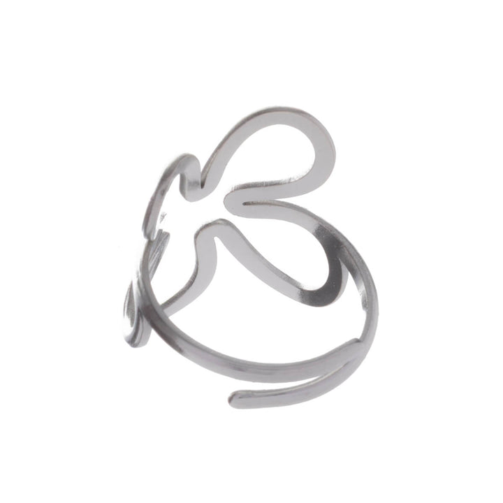 Flower pattern adjustable ring (Steel 316L)
