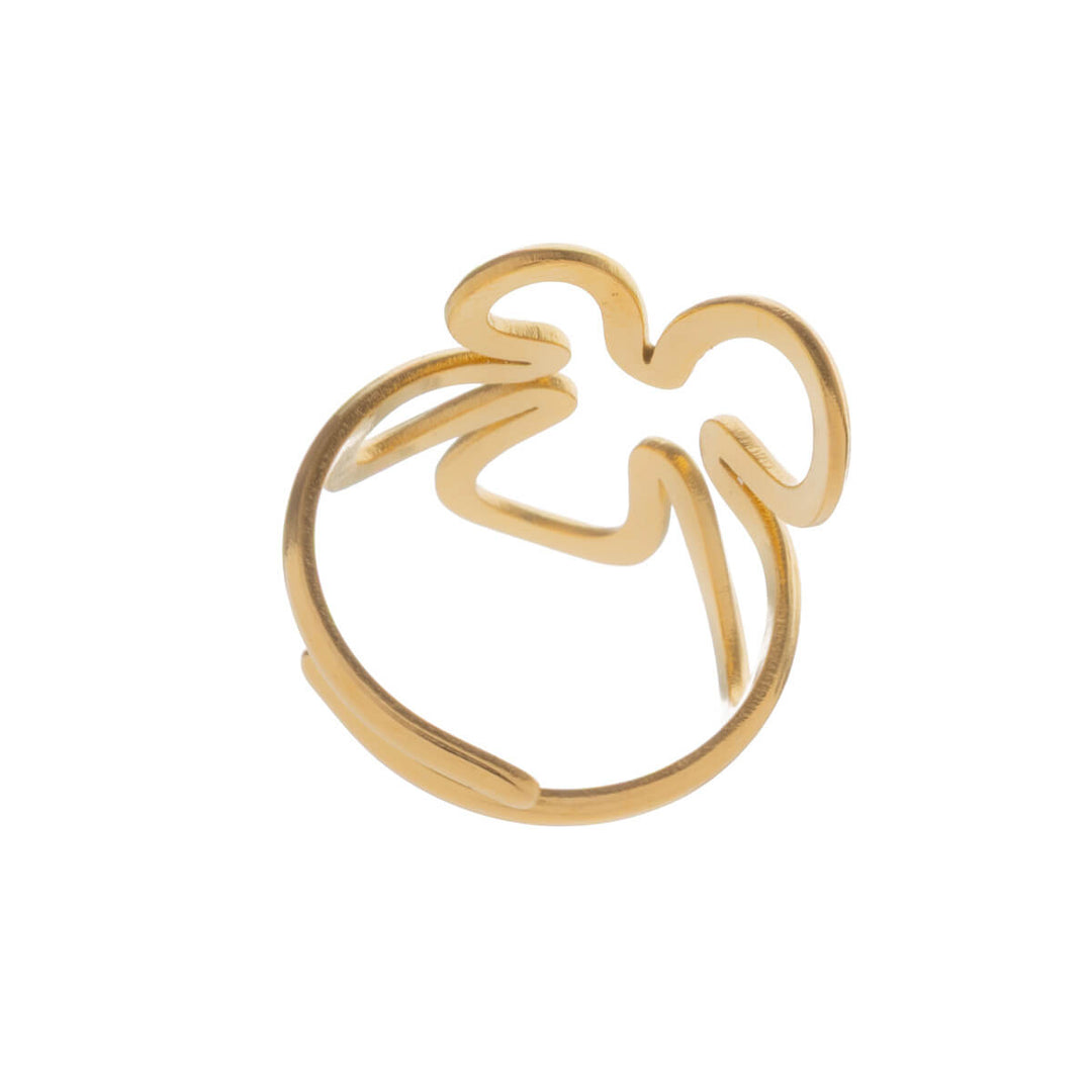 Flower pattern adjustable ring (Steel 316L)
