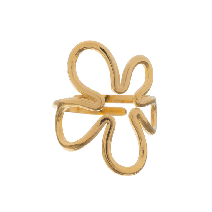 Flower pattern adjustable ring (Steel 316L)