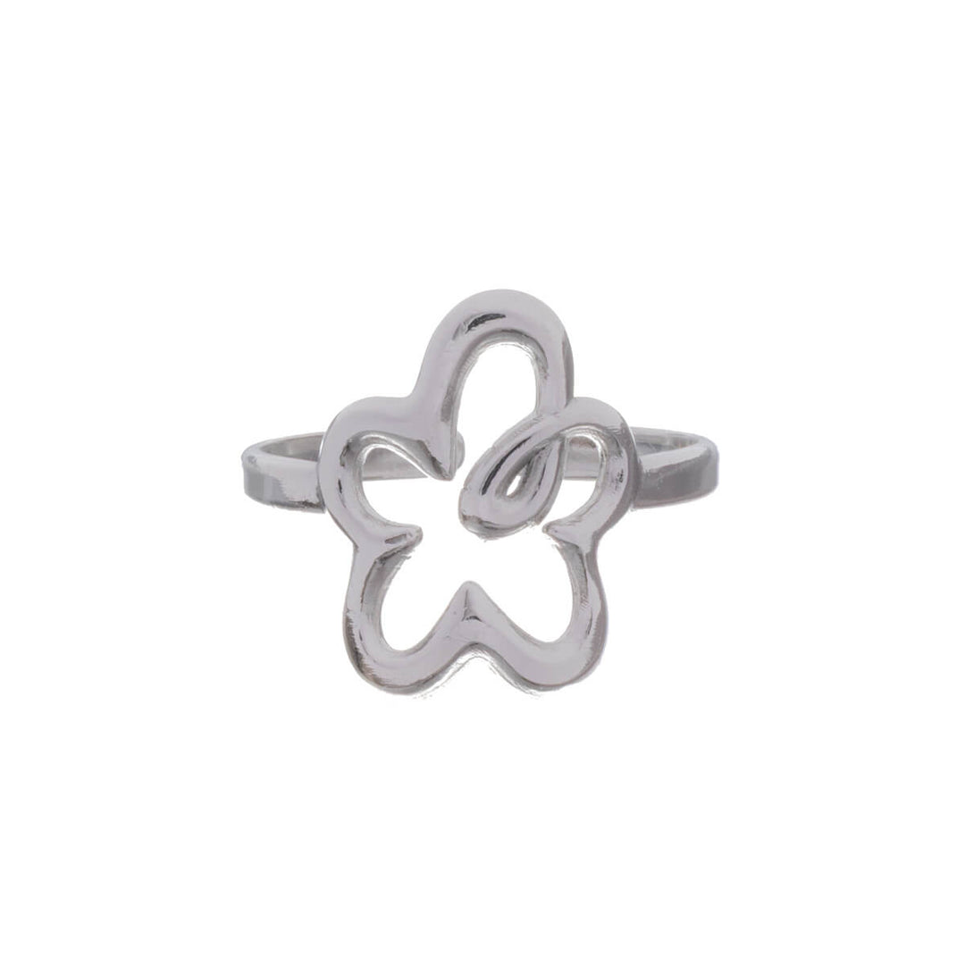 Flower pattern adjustable ring (Steel 316L)