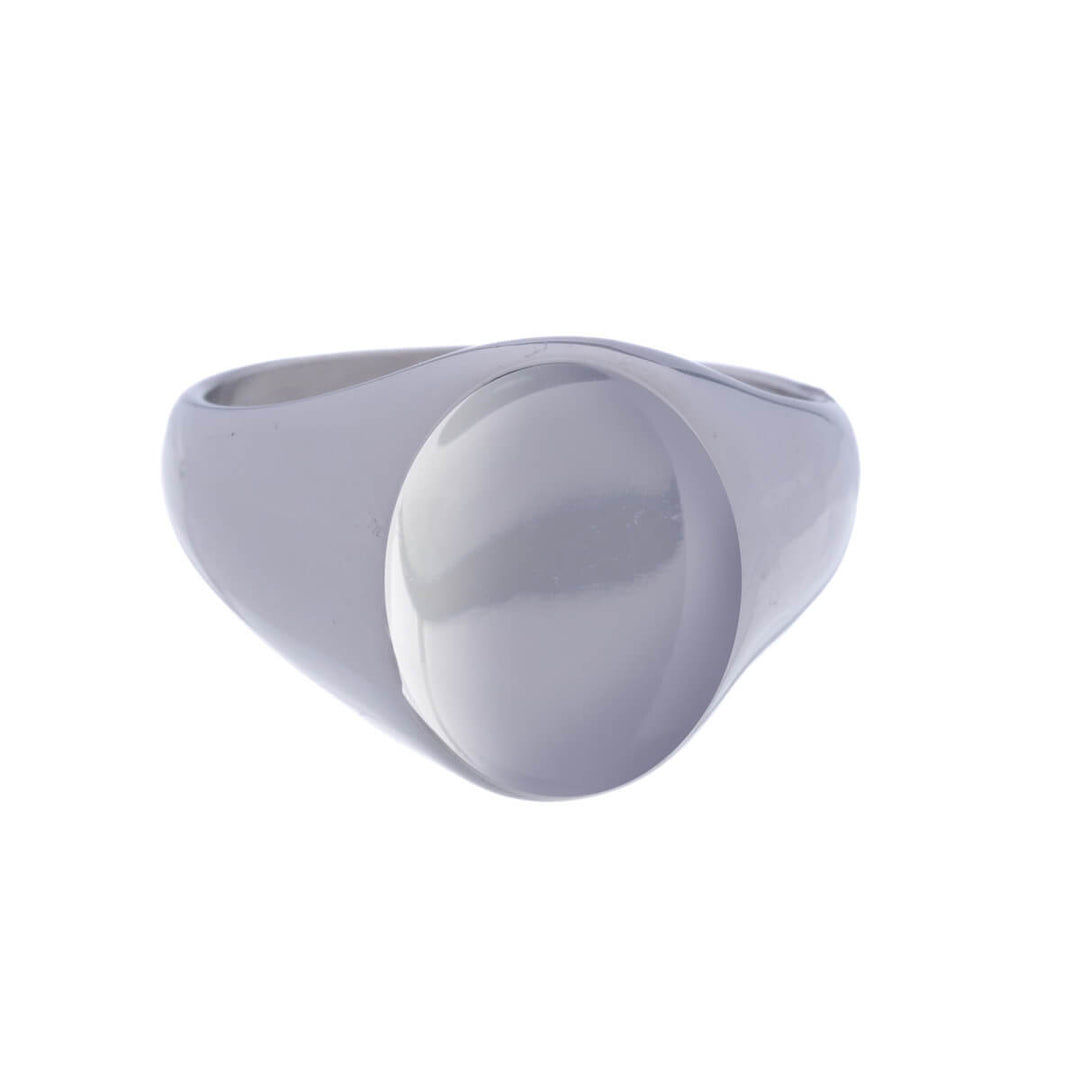 Polished oval signet ring (316L steel)