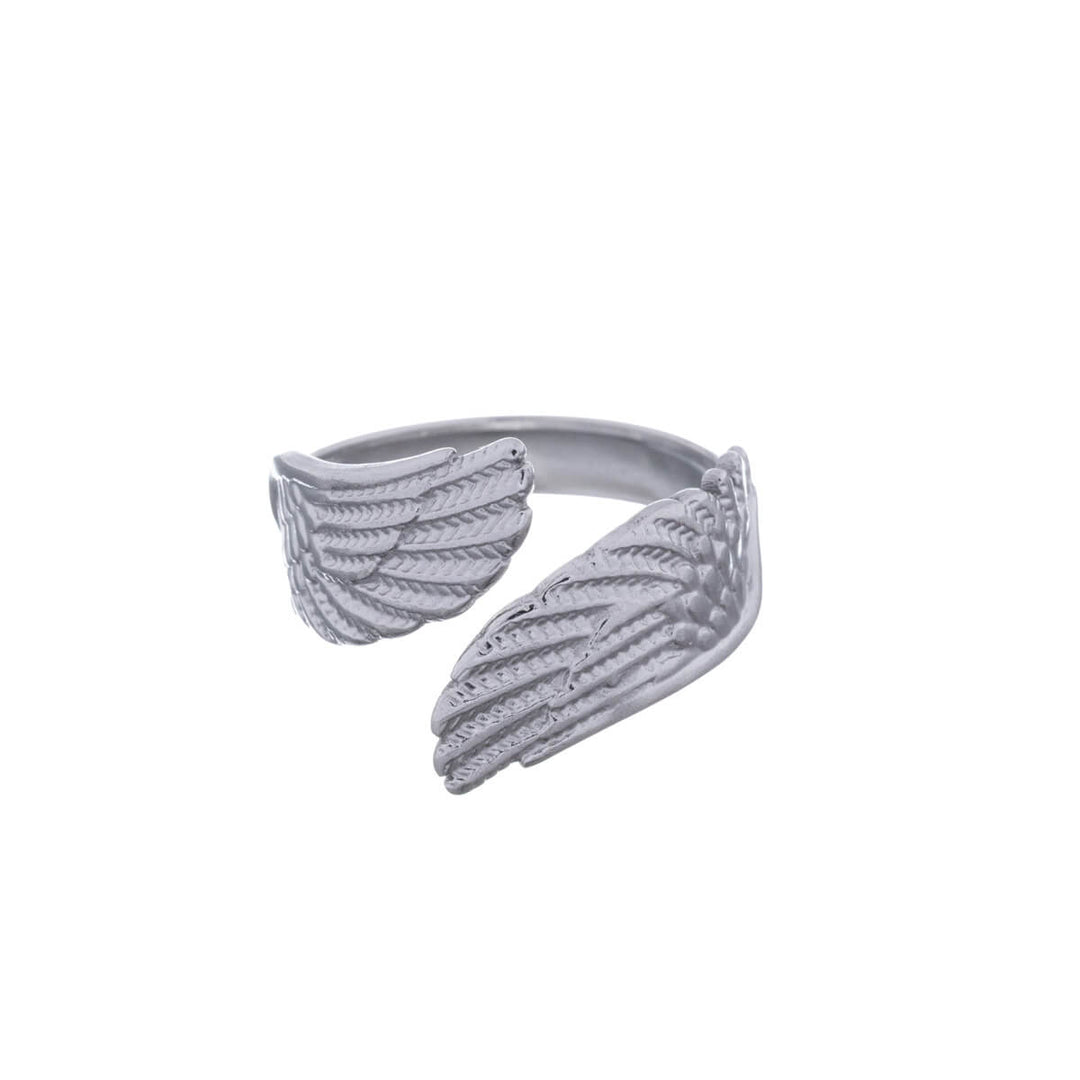 Adjustable angel wings ring (316L steel)