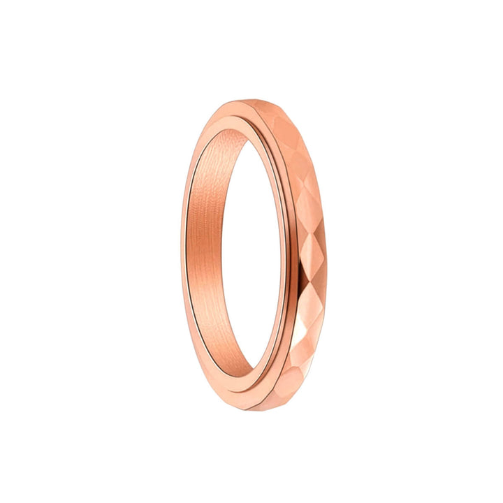 Rose gold narrow beveled stress ring Spinner 3mm (Steel 316L)