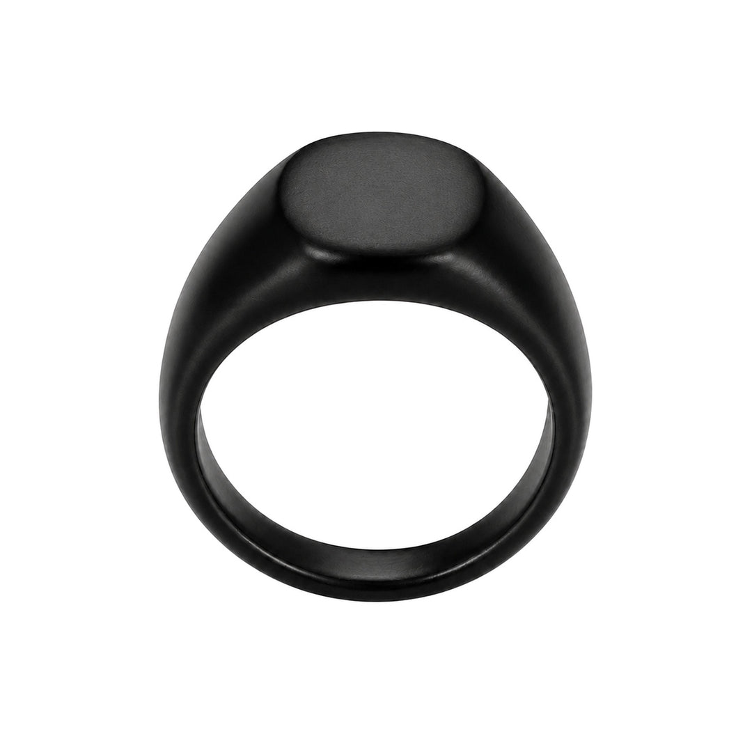 Delicate black band ring, steel ring
