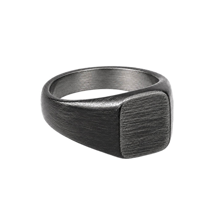 Dark band ring – brushed steel ring (316L steel)
