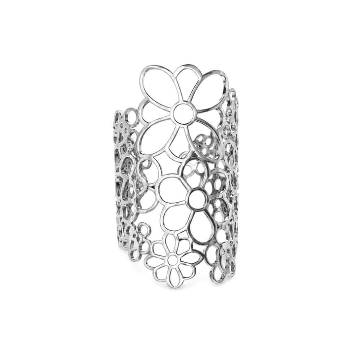 Adjustable flower ring – wide steel ring