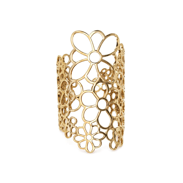 Adjustable flower ring – wide steel ring