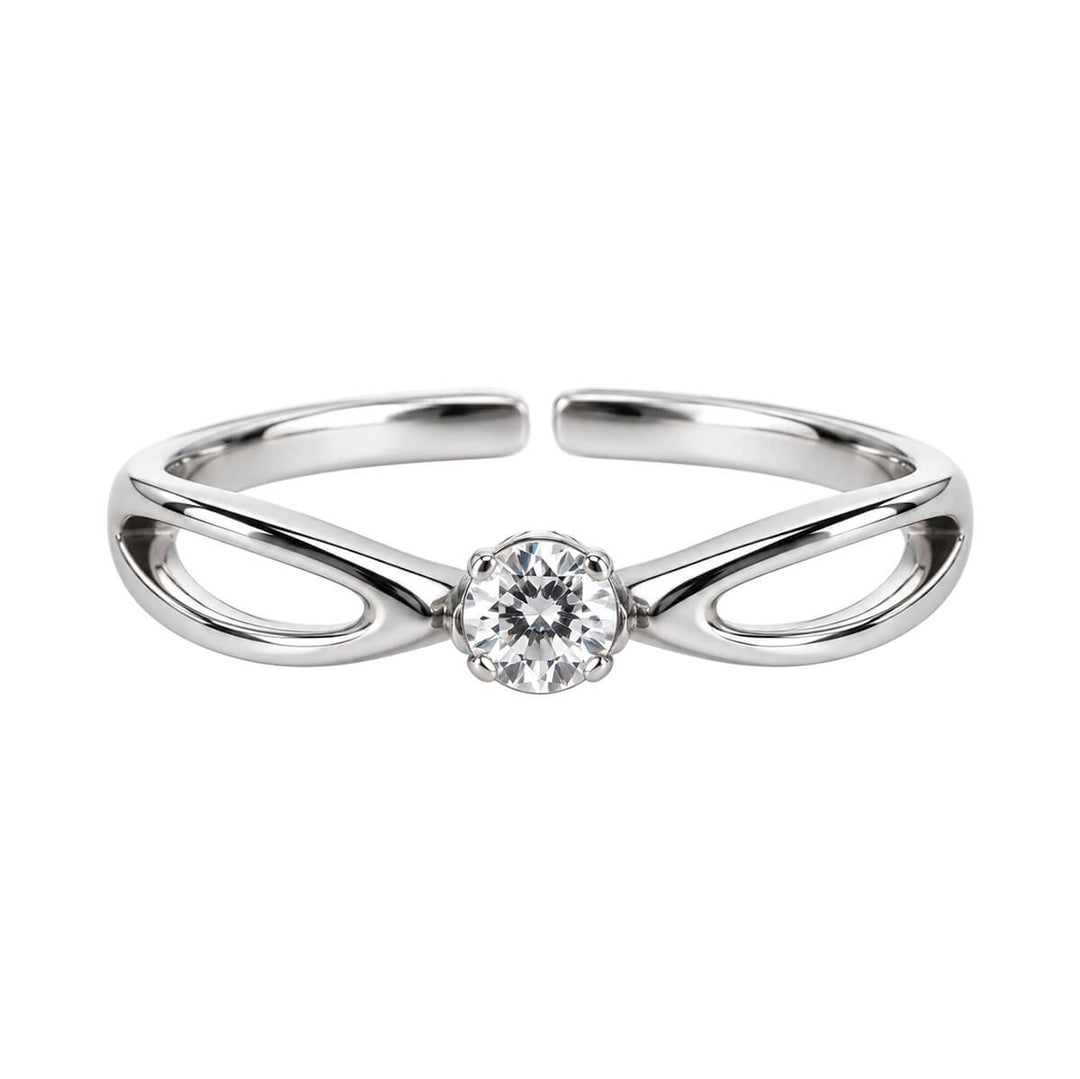 Adjustable Steel Ring – Delicate Zirconia Ring (316L)