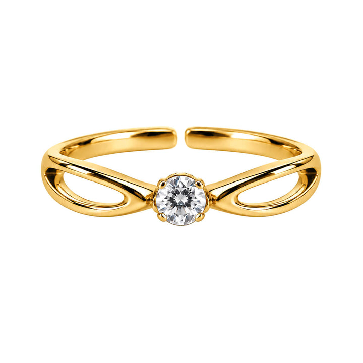 Adjustable Steel Ring – Delicate Zirconia Ring (316L)