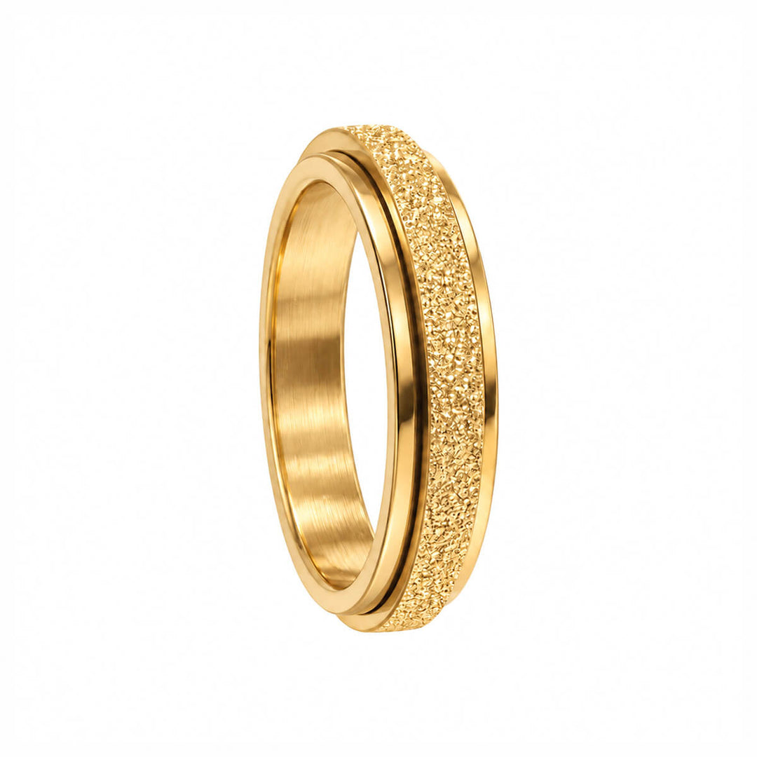 Sparkling Rotating Anti-Stress Ring, 4 mm (18K PVD-Coated Steel)