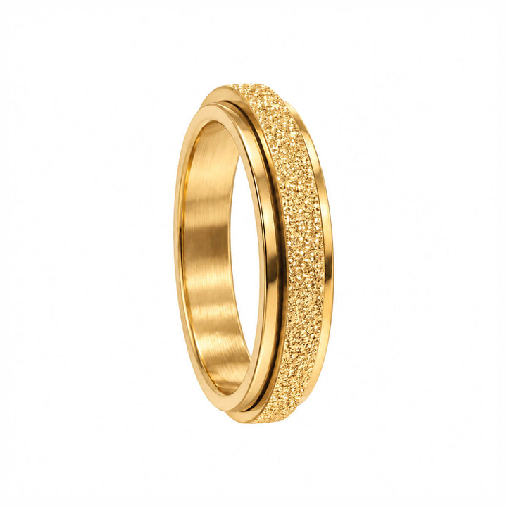 Sparkling Rotating Anti-Stress Ring, 4 mm (18K PVD-Coated Steel)
