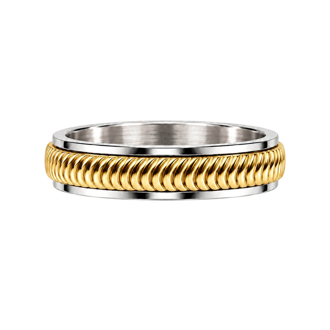 Ribbed Rotating Anti-Stress Ring, 5 mm (Two-Tone 316L Stainless Steel)