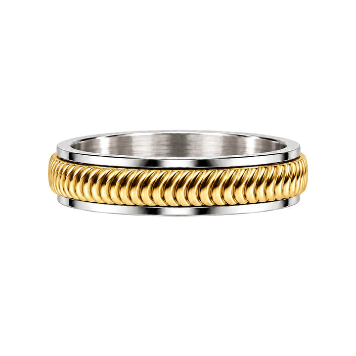 Ribbed Rotating Anti-Stress Ring, 5 mm (Two-Tone 316L Stainless Steel)