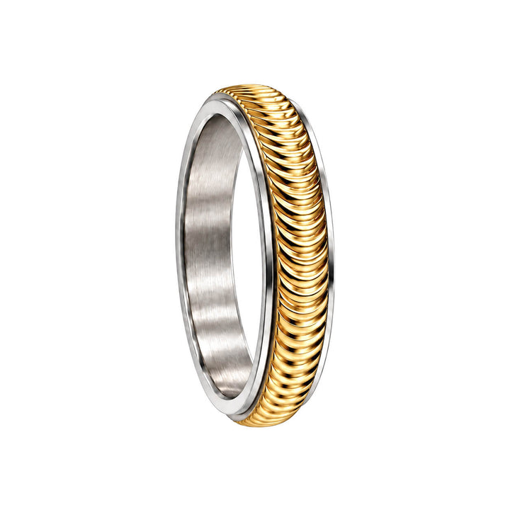 Ribbed Rotating Anti-Stress Ring, 5 mm (Two-Tone 316L Stainless Steel)