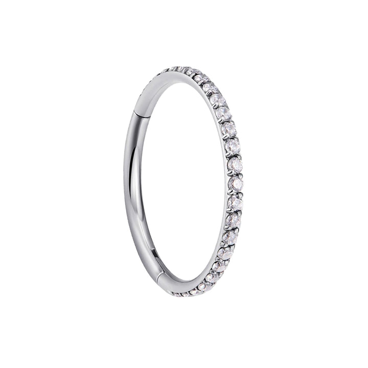 Hinged segment ring CZ pebble clicker 1.0mm (Titanium G23)