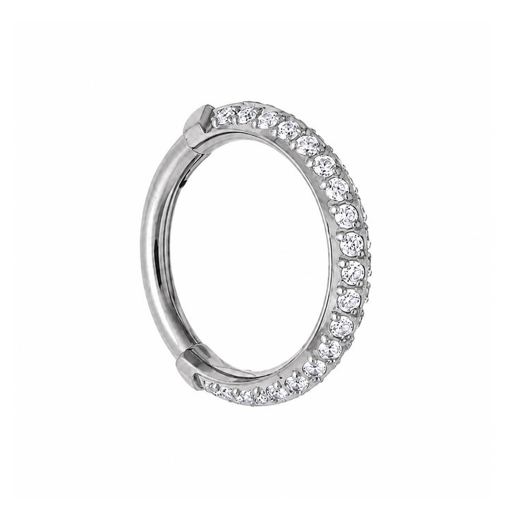 Zirkonia kivellinen segmentti rengas clicker 1.2mm (Titaani G23)
