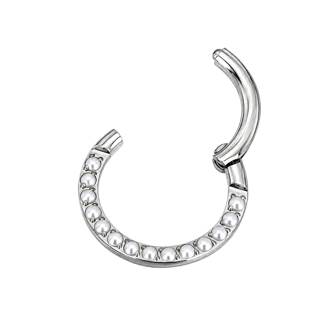 Pearl clicker hinged segment ring 1.2mm (Titanium G23)