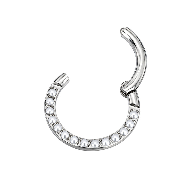 Pearl clicker hinged segment ring 1.2mm (Titanium G23)
