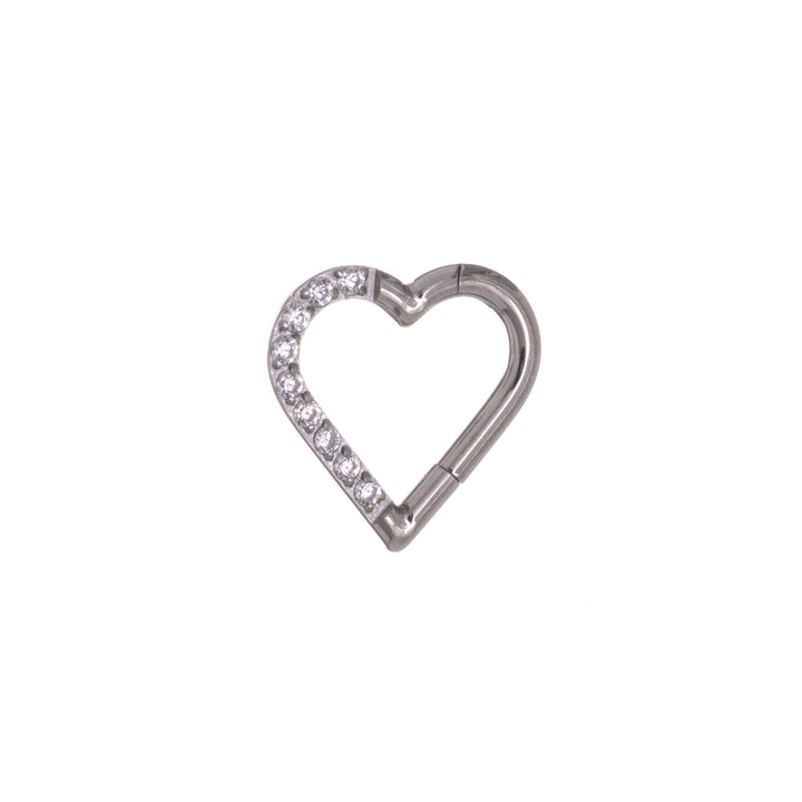 Zirconia heart clicker hinged ring 1.2mm (Titanium G23)