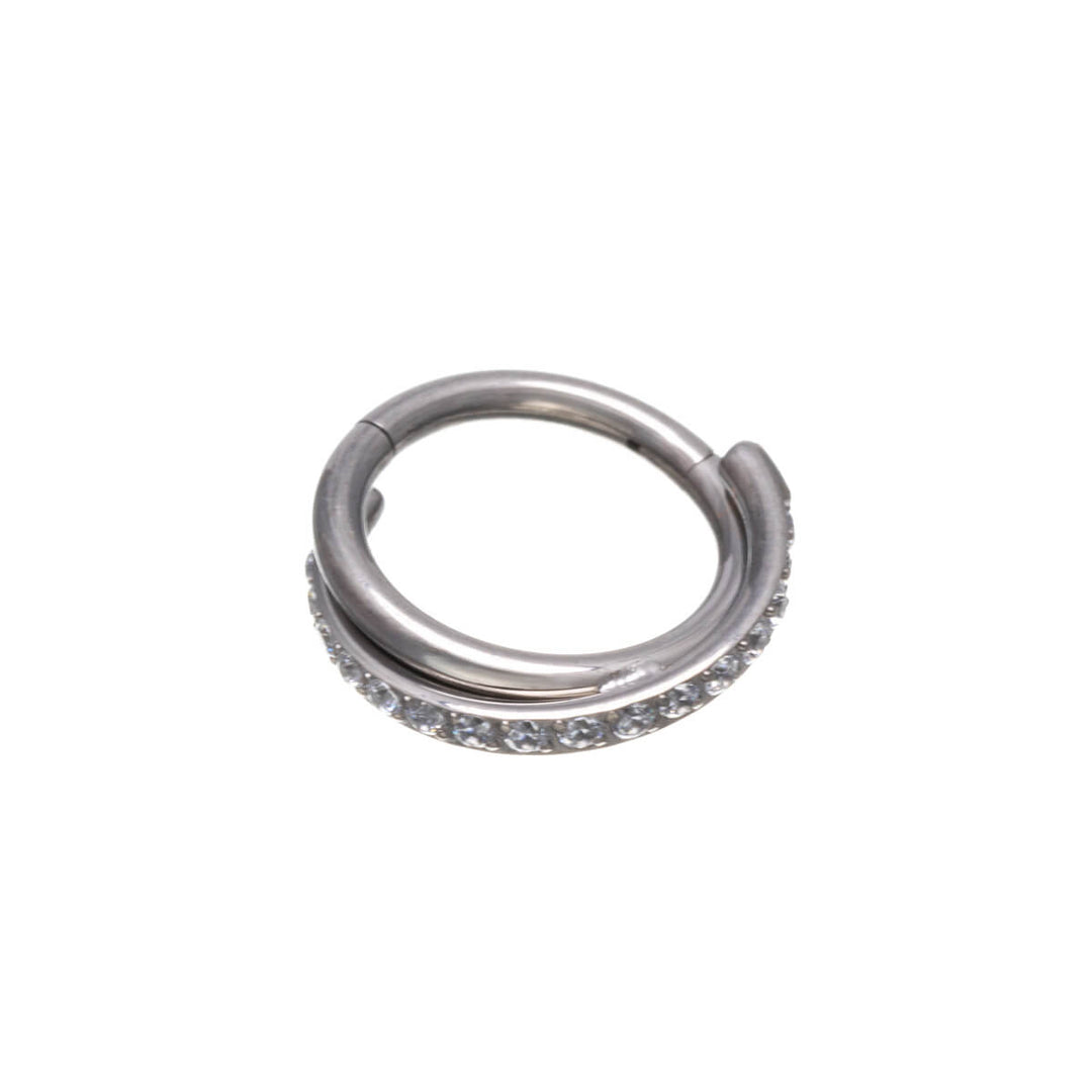 Twisted zirconia clicker Piercing Rings 1.2mm (Titanium G23)