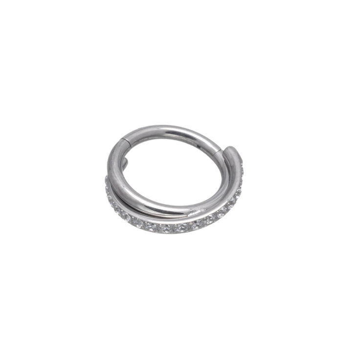 Twisted zirconia clicker Piercing Rings 1.2mm (Titanium G23)