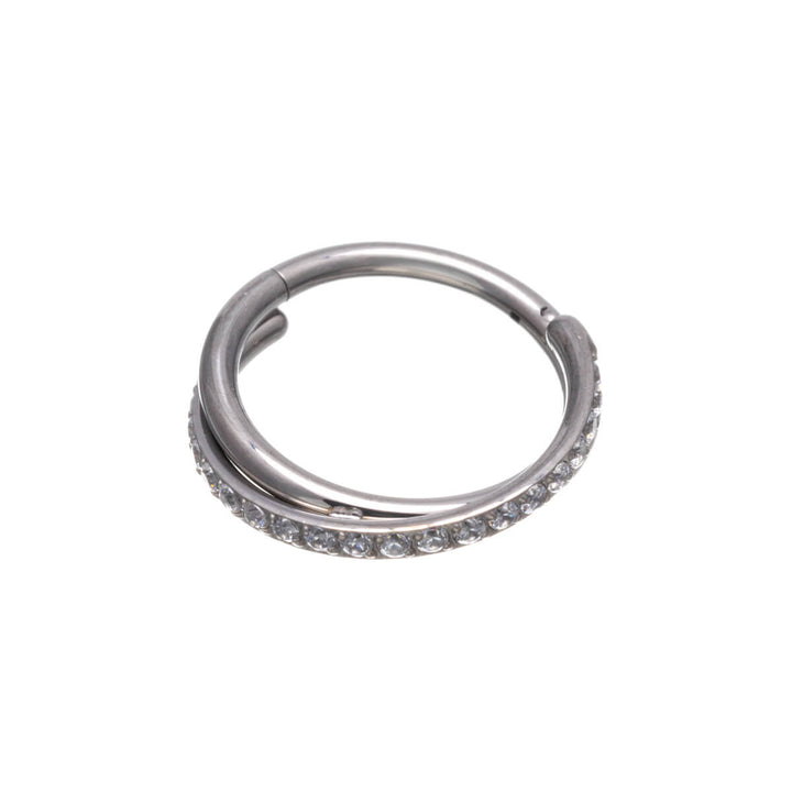 Twisted zirconia clicker Piercing Rings 1.2mm (Titanium G23)