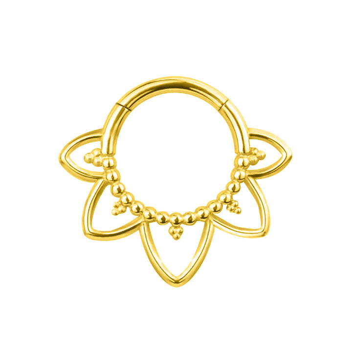 Gold crafted titanium segment ring clicker 1.2mm (PVD Titanium G23)