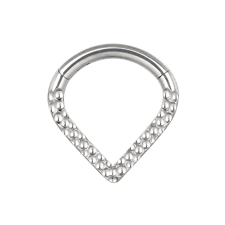 V-mallinen clicker rengas kuviollinen pinta 1,2 mm (Titaani G23)