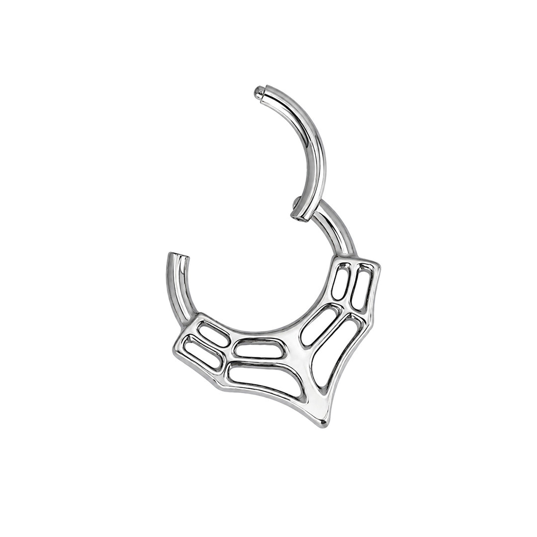 Spider Web Septum Ring, Titanium Clicker, 1.2 mm (Titanium G23)