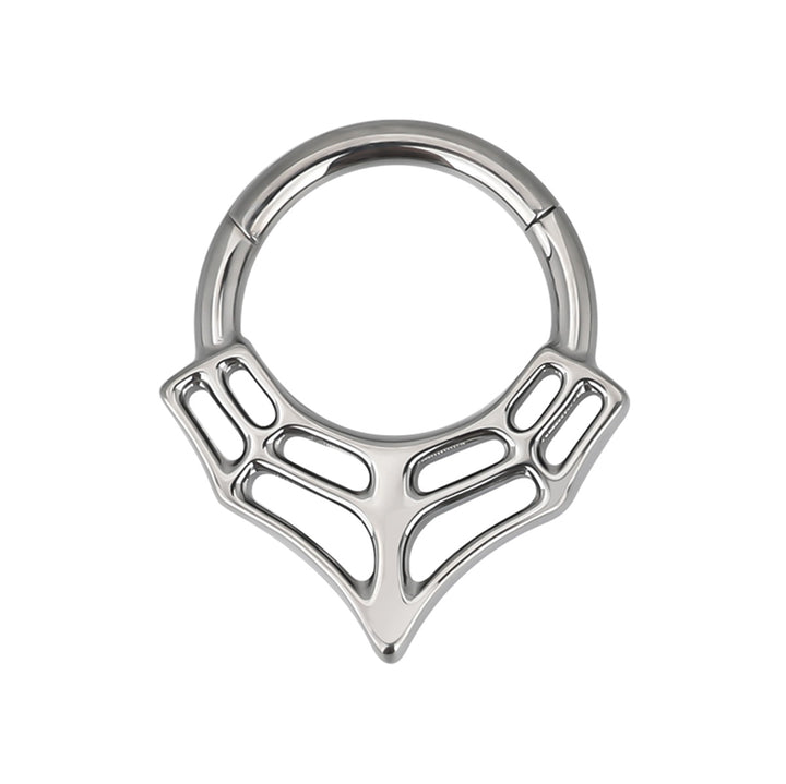 Spider Web Septum Ring, Titanium Clicker, 1.2 mm (Titanium G23)